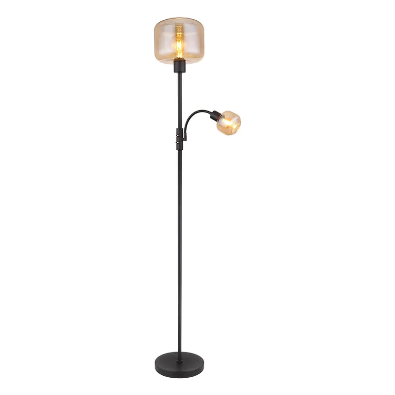 Bestpreis Klassische schwarze Glas-Metall-Stehlampen Globo Giuseppe