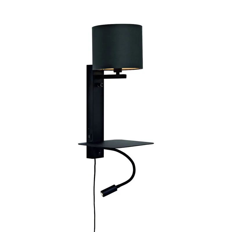 Letzte Chance Moderne schwarze Baumwolle Metall Wandleuchte It’s About RoMi Florence