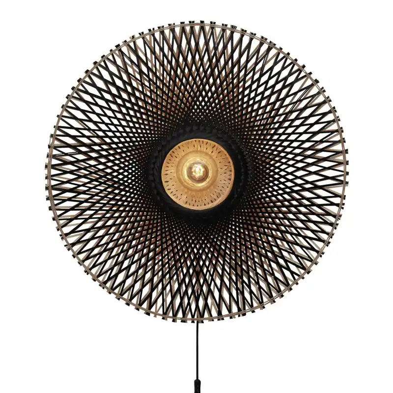 natur/schwarze Bohemian Wandleuchte Bambus L GOOD&MOJO Kalimantan Preisknaller