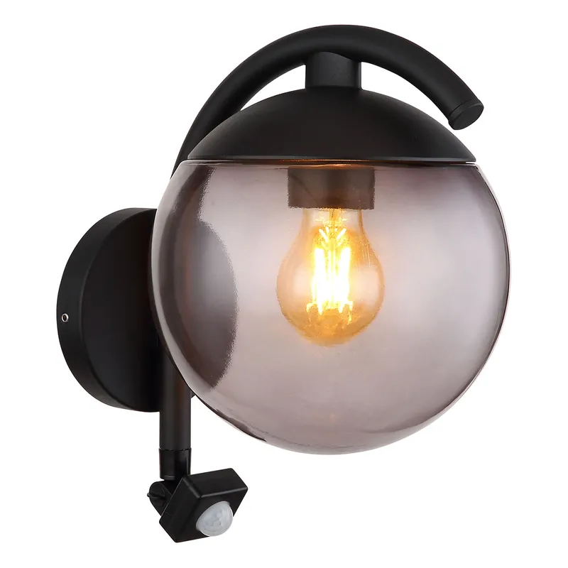 Preisknaller Schwarze moderne Metall-Außenlampe Globo Michael