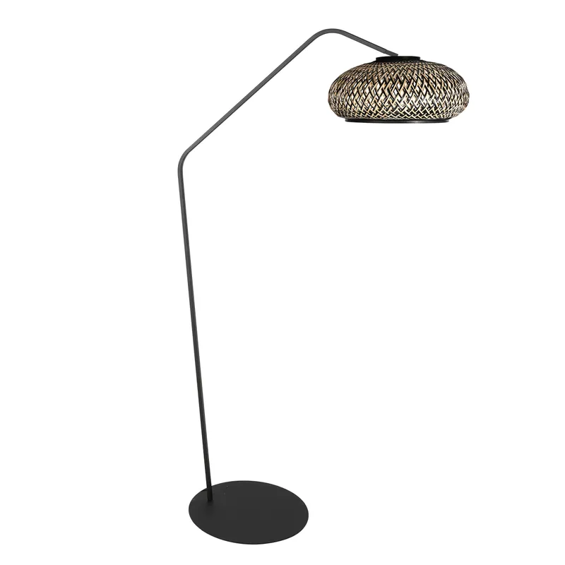 Sale Stehleuchte mit zweifarbigem Bambusschirm Anne Light Zig-Zag