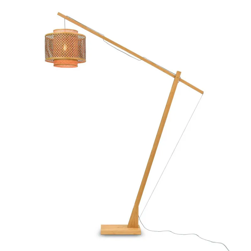 Markenware Stehlampe Bambus natur Gelenkarm GOOD&MOJO Bhutan