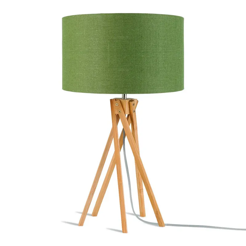 Rabatt Grüne Leinen Bambus bohemian Tischlampe GOOD&MOJO Kilimanjaro