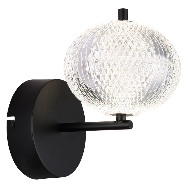 Sofort Bestellen Moderne schwarze Kugel-Wandleuchte Globo Aida