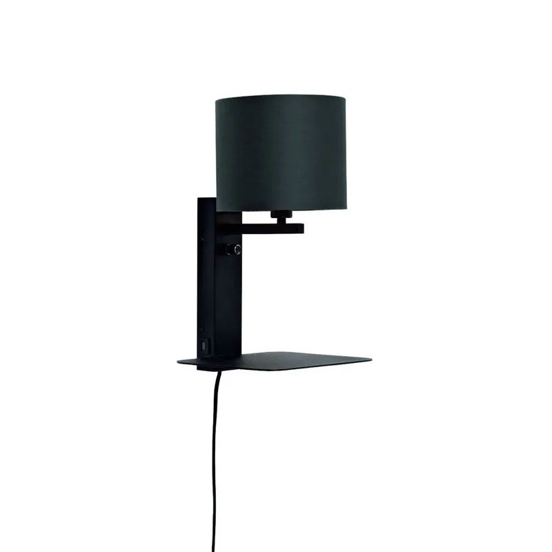 Schwarze Wandlampe mit Plateau It’s About RoMi Florence Neue Ware