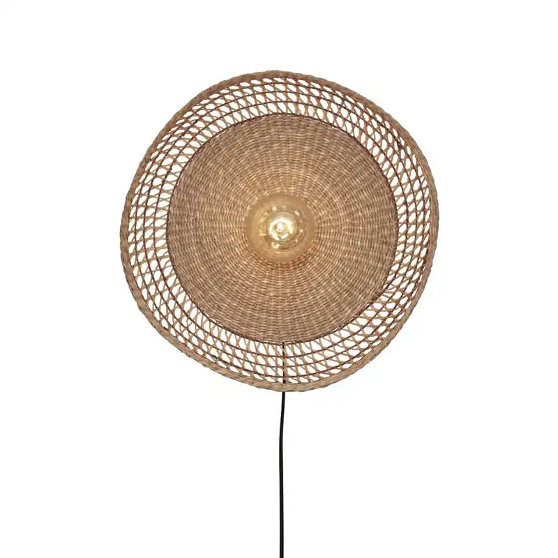 Finale Aktion Bohemian-Seegras-Metall-Wandleuchte in Natur GOOD&MOJO Pantanal