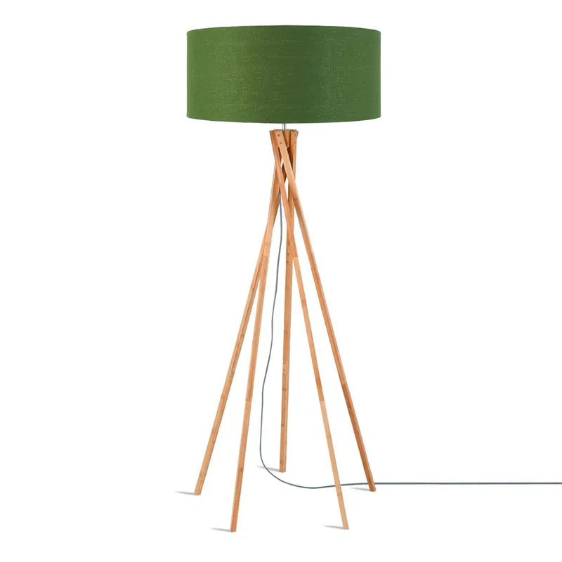 Grüne bohemian Leinen Bambus Stehlampe GOOD&MOJO Kilimanjaro Top-Preis