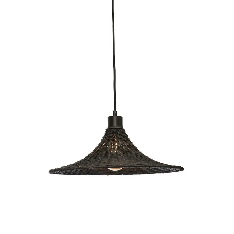 Markenprodukt Bohemian-Schwarz-Rattan-Metall-Hängelampe GOOD&MOJO Borabora