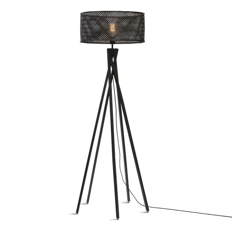 Preis Gesenkt Bohemian-Schwarz-Bambus-Stehlampe GOOD&MOJO Java