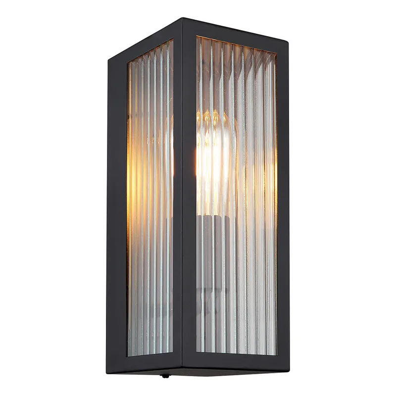 Markenprodukt Moderne rechteckige schwarze Außenlampe Globo Gundula