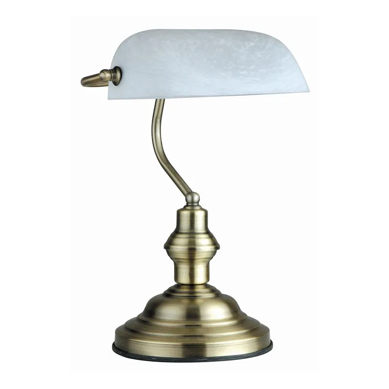 Angebot Klassische messing-weiße Metall-Tischlampe Globo Antique