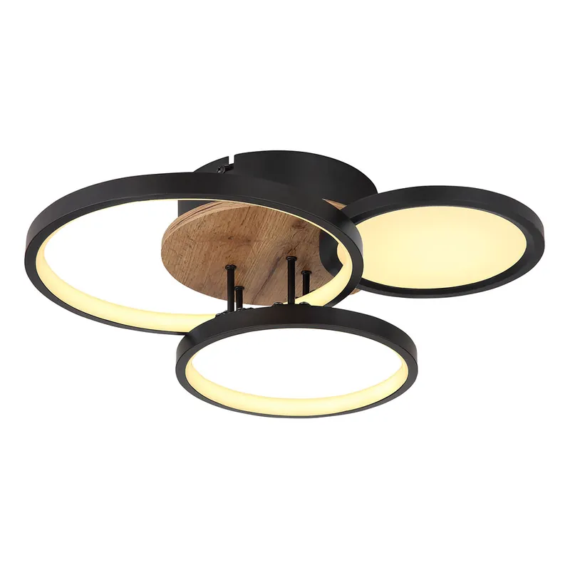 Runde metallene schwarze Deckenlampen Globo Sid Sonderaktion