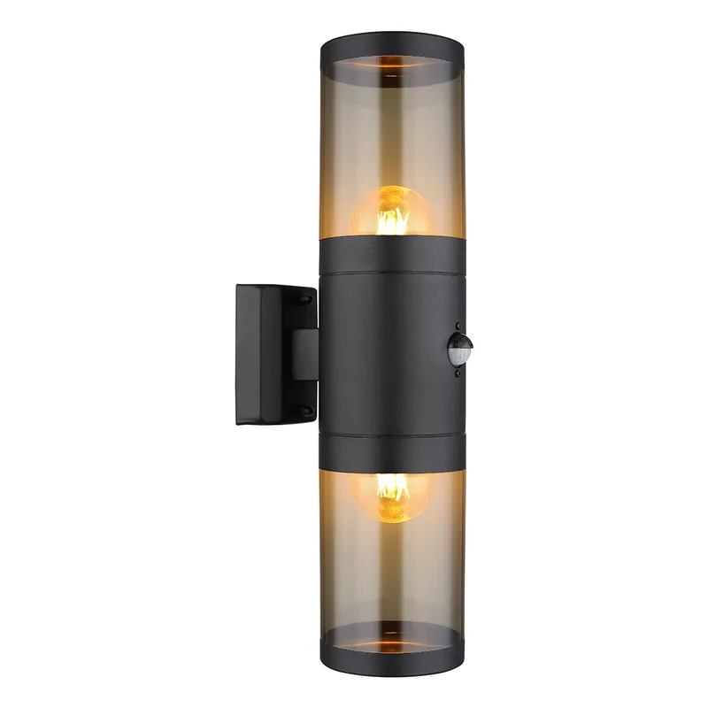 Moderne schwarze Rauchglas-Außenlampe Globo Xeloo Jetzt Kaufen