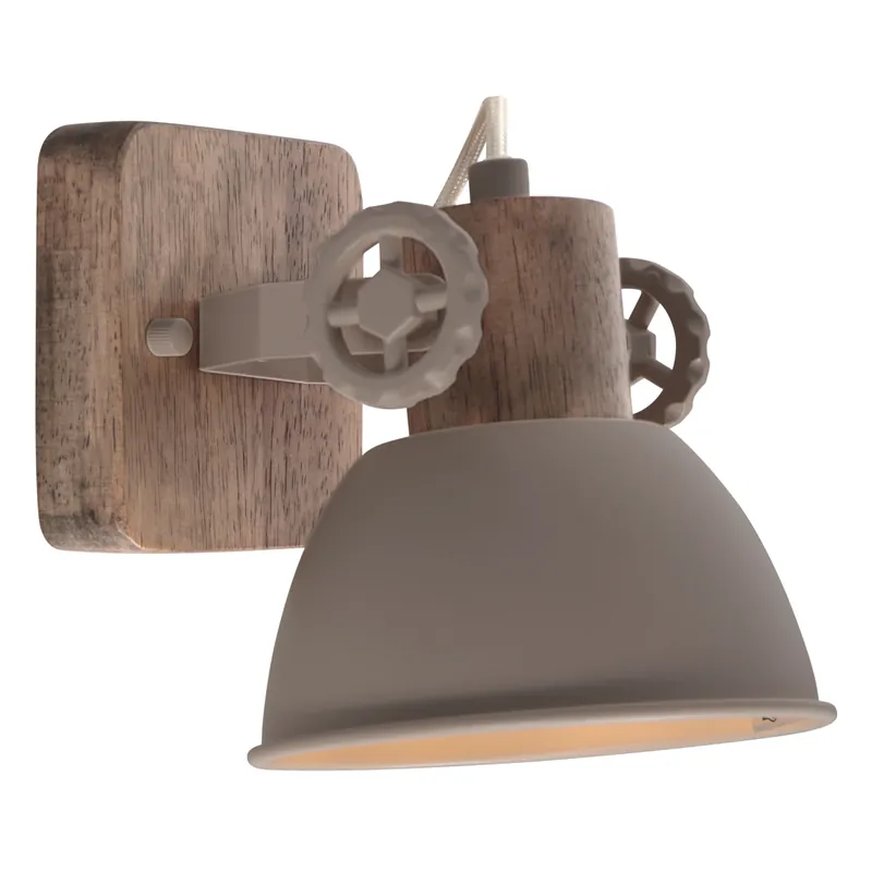 Einbaustrahler taupe mit Holzakzent Mexlite Gearwood Geprüft