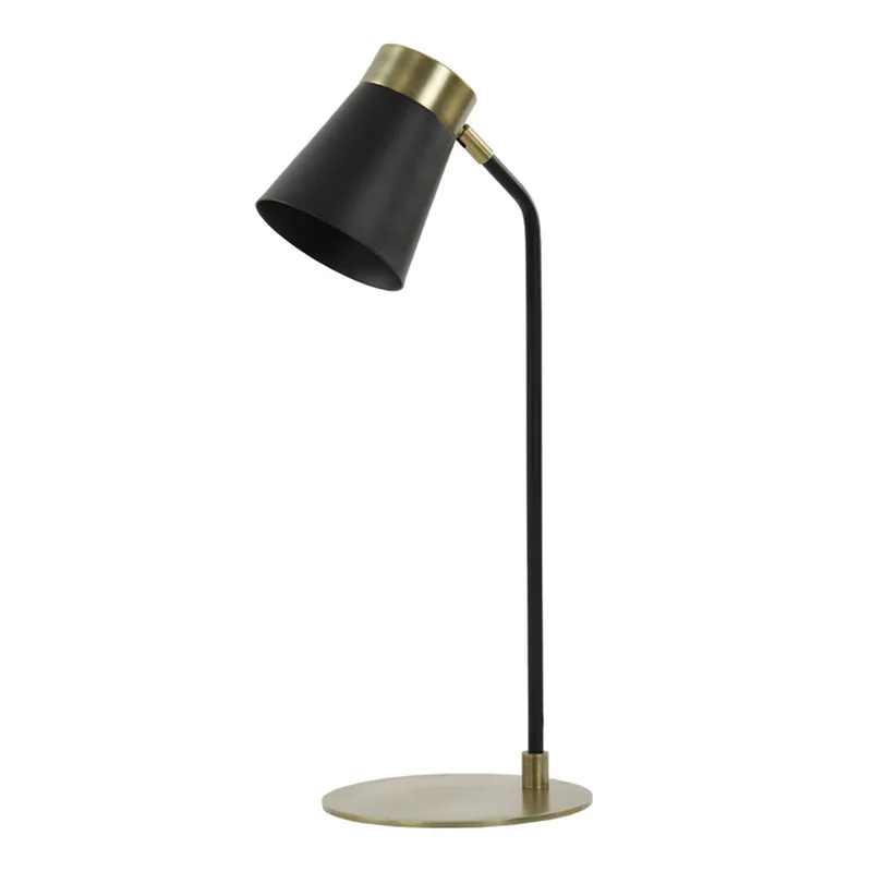 Schwarz-goldene Schreibtischlampe modern Light & Living Braja Markenprodukt