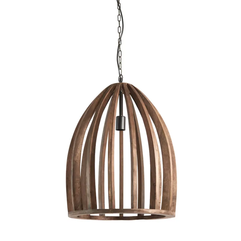Top-Preis Offene Holz-Hängelampe im Käfigdesign Light & Living Haranka