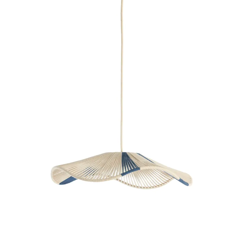 Hängeleuchte organisch beige/blau aus Baumwollfaden Light & Living Rafa Echt