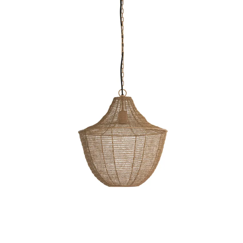 Ausverkauf Natürliche Rattan-Hängelampe in Schirmform Light & Living Sharika