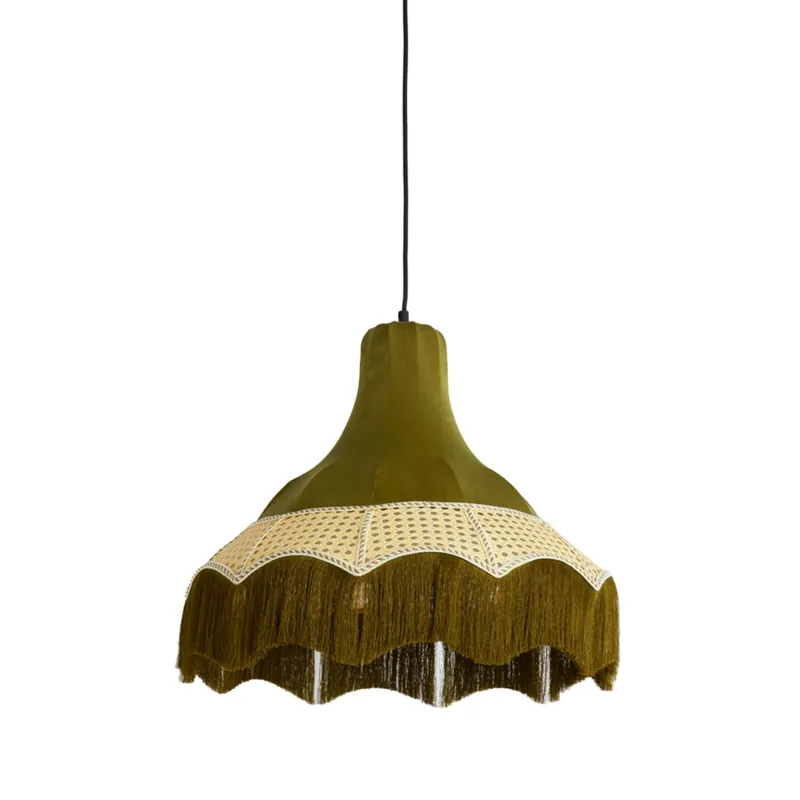 Grüne Hängelampe mit Fransen Light & Living Mizia Top-Angebot