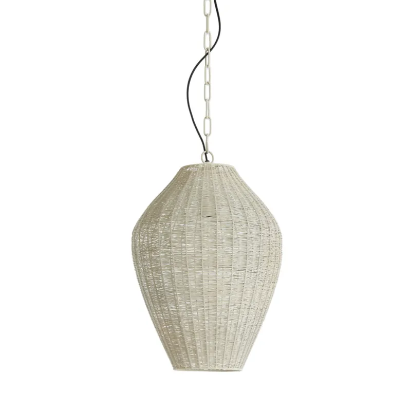 Finale Aktion Weiß gefärbte Rattan-Hängelampe Light & Living Arriate