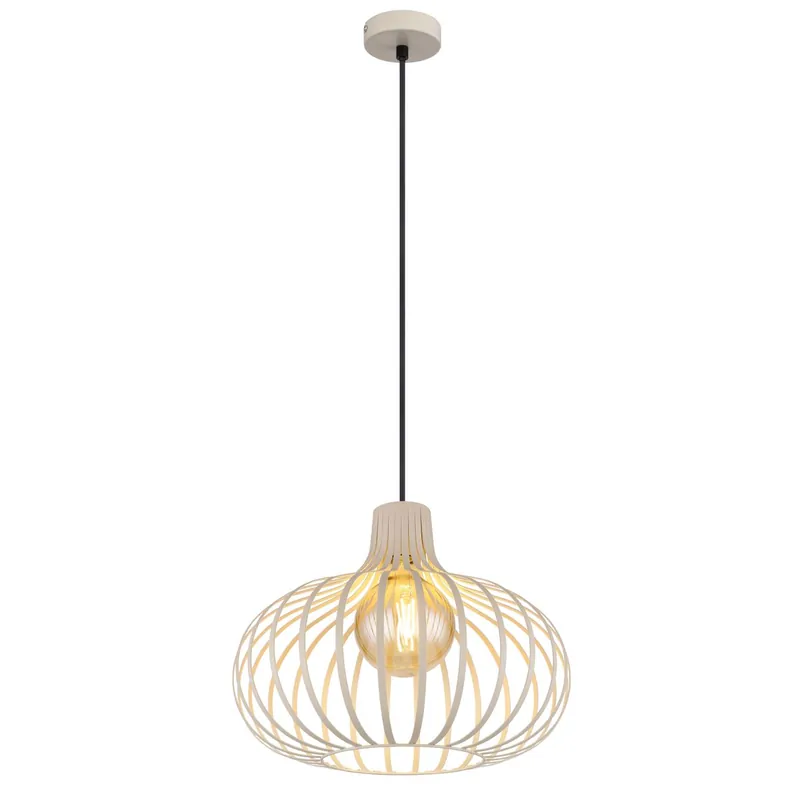 Zertifiziert Vintage Pendelleuchte mit sandfarbigem Schirm Mateo