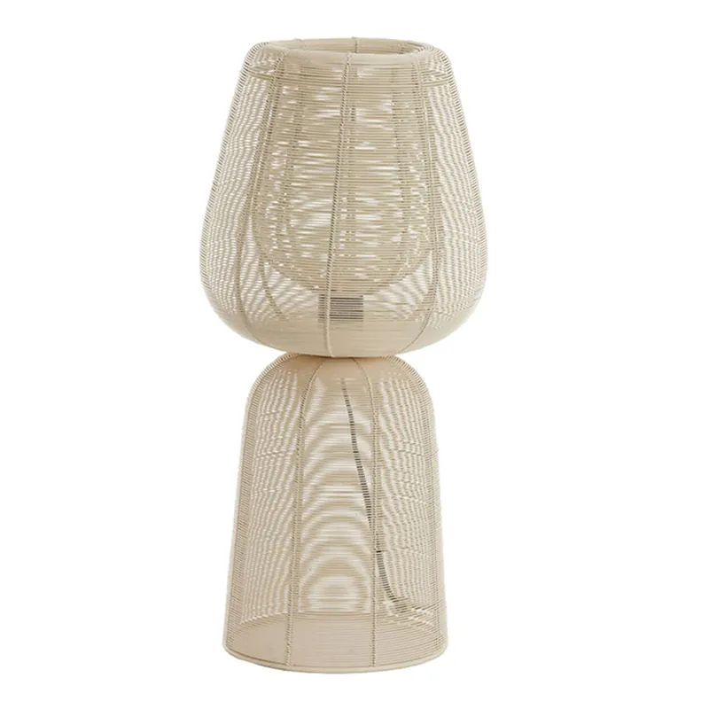 Saisonangebot Rustikale beige Metall-Tischlampe Light & Living Aboso
