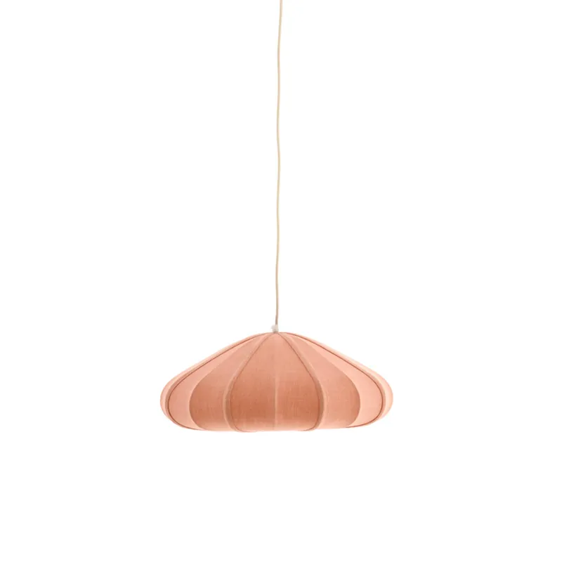 Pfirsichfarbene Stoff-Hängelampe Light & Living Cesano Ausverkauf