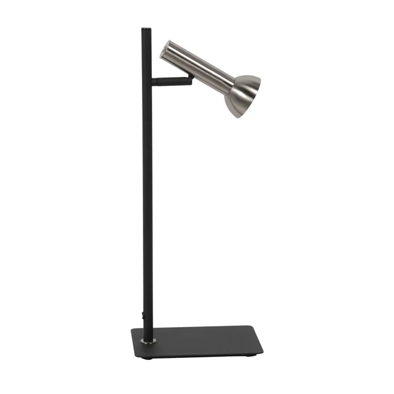 Bestpreis Minimalistische Tischlampe Schwarz mit Stahllichtpunkt Mexlite Kora