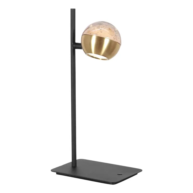 Messing Tischlampe mit Amberglas dimmbar Steinhauer Exclusive Belluno Meistverkauft