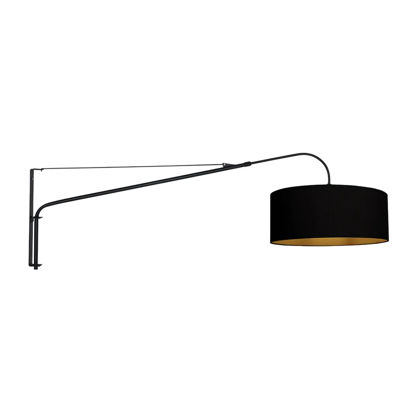 Letzte Chance Schwarze Wandleuchte mit langem Bogen Steinhauer Elegant Classy