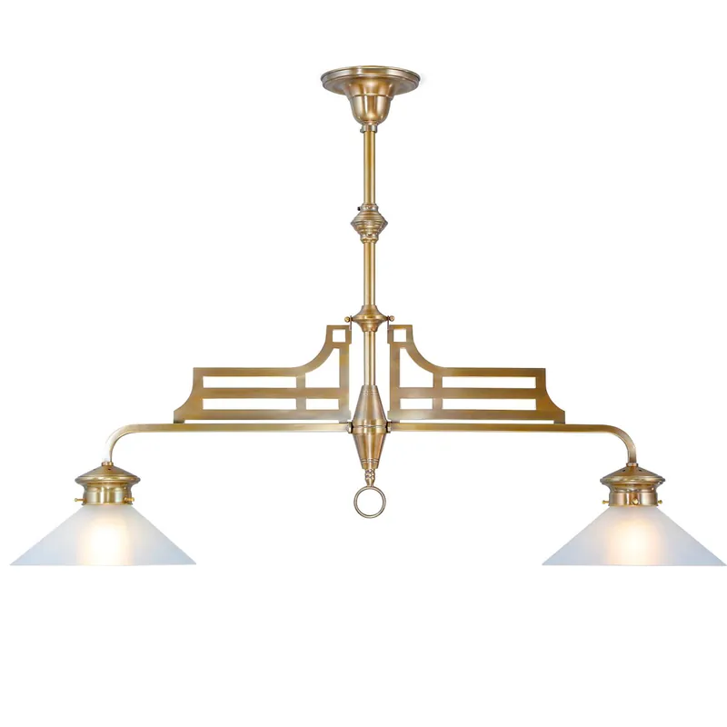 Klassische Billardlampe (Doppel-Pendelleuchte) aus Messing Wochenendangebot