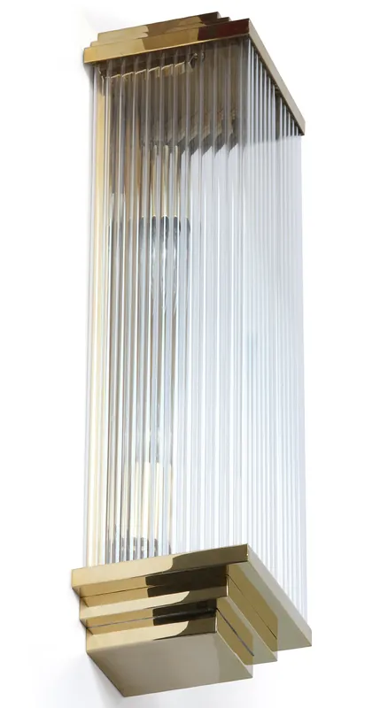 Hohe Art déco-Wandleuchte mit Kristall-Stäben, 46/70 cm Preisknaller