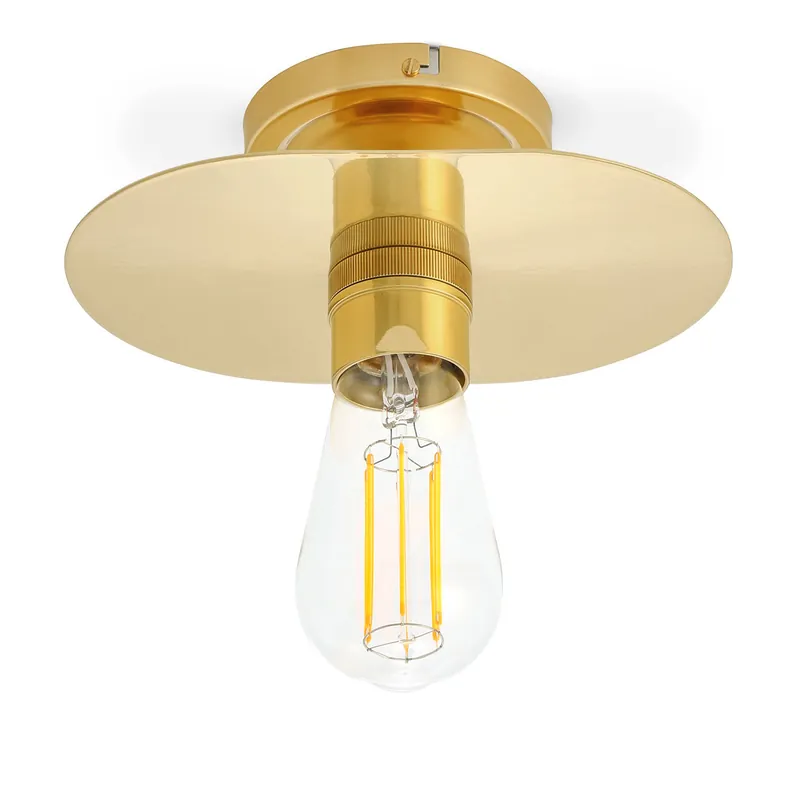 Einfache Deckenleuchte aus Messing mit flachem Reflektor, 21 cm Markenprodukt