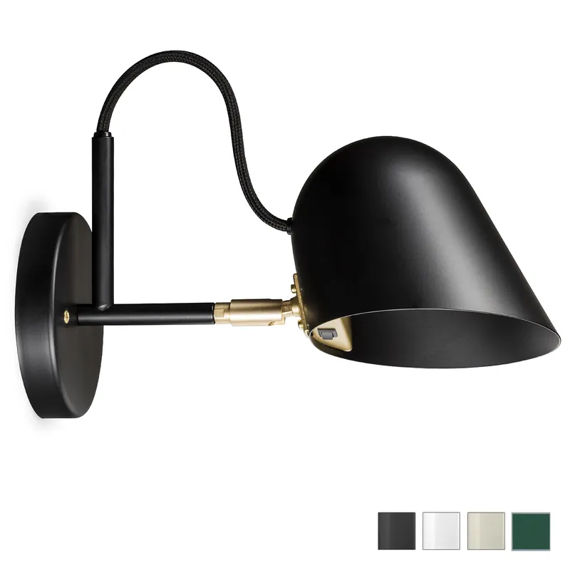 Moderne schwedische Design-Wandleuchte STRECK mit LED Echt