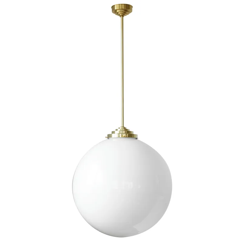 Große Art déco-Leuchte mit großer Glaskugel, Ø bis 60 cm Preis Gesenkt