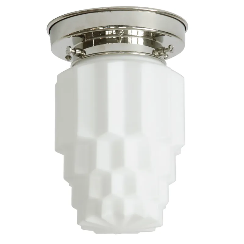 Deckenleuchte mit matt-opalenem Eiskristall-Glas Ø 12 cm Neue Kollektion