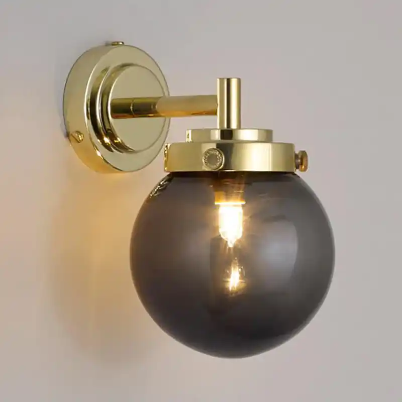 Bestseller Kleine Glaskugel-Wandleuchte mit dunklem Rauchglas Ø 12 cm