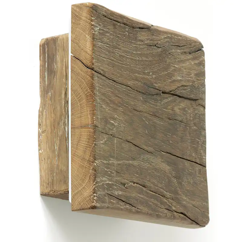 Quadratische Wandleuchte aus antikem Massivholz (20 cm) Markenprodukt