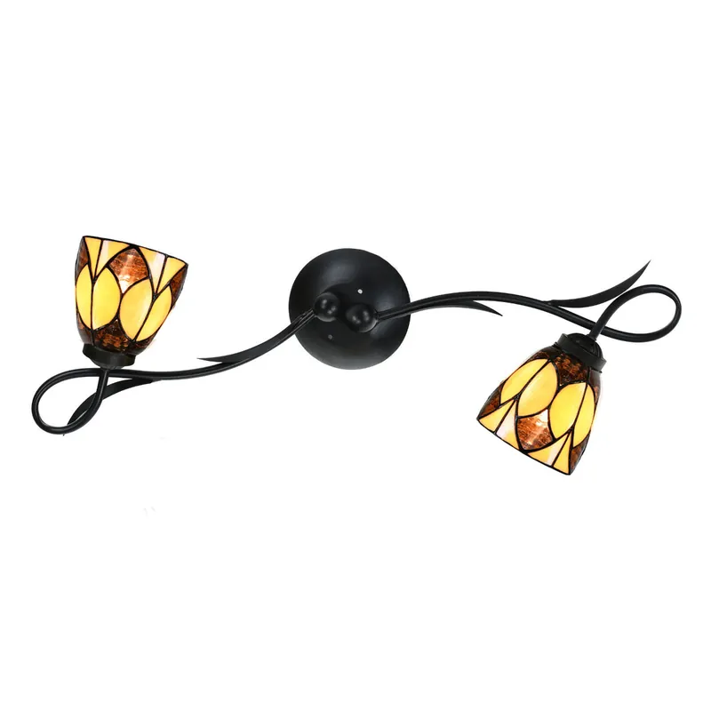 Bestseller Zweiflammige Tiffany-Wandleuchte mit becherförmigen Gläsern
