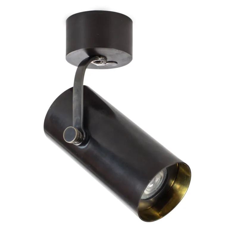 Deckenspot TUBE mit verstellbarem Strahler in Messing-Röhre Versand Am Gleichen Tag