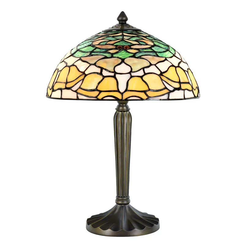 Billig Tiffanyglas-Tischleuchte mit floralem Muster