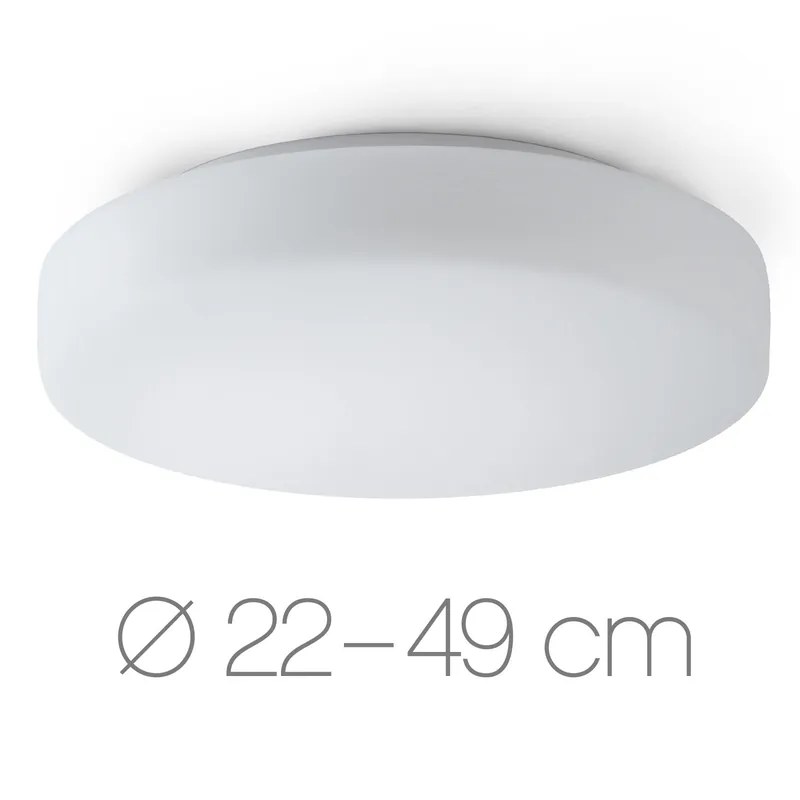 Aktuell Runde gewölbte Opalglas-Deckenleuchte ELLA, Ø 22–49 cm