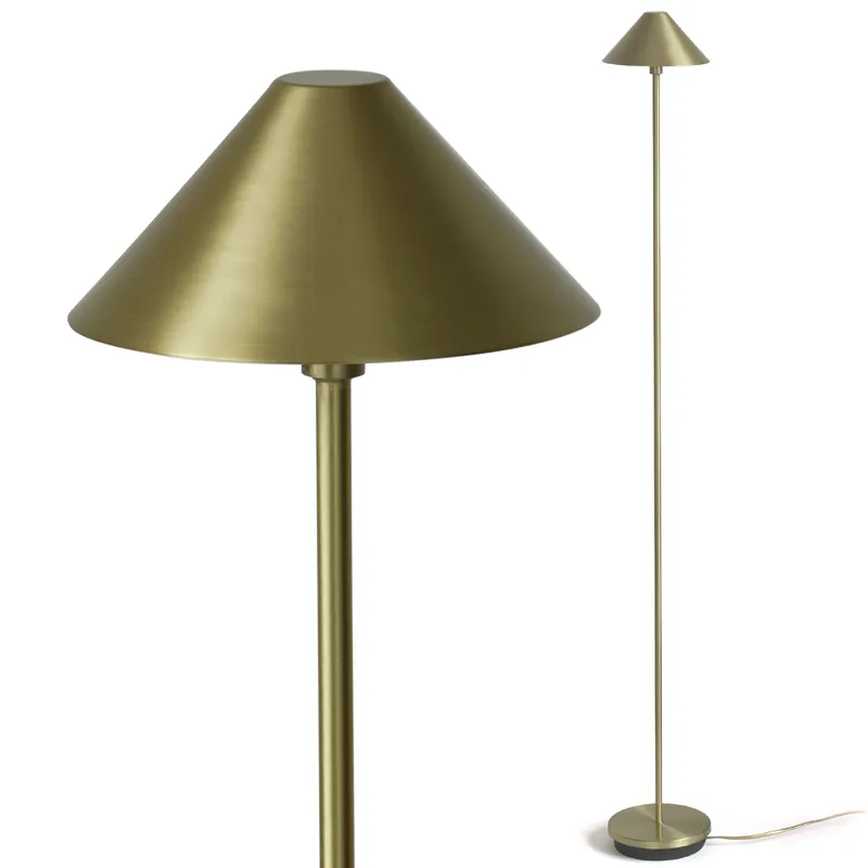 Preis Gesenkt Schlanke Schirm-Stehlampe aus Messing