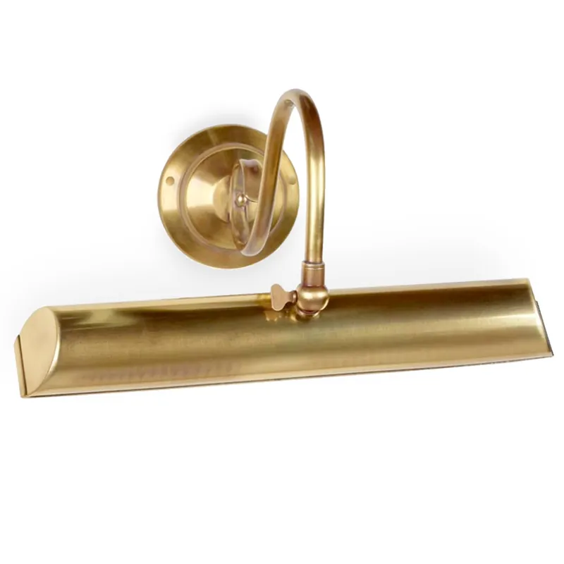 Klassische Messing-Bilderleuchte mit Bogen-Arm, Breite 30–50 cm Günstig