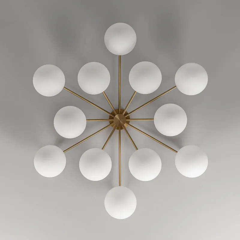 Luxuriöser Glaskugel-Leuchter ORION ROUND mit 12 Brennstellen Preiswert