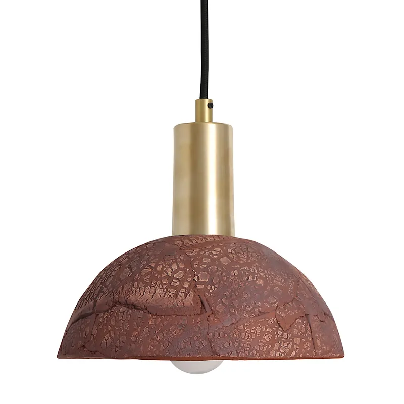 Top-Preis Kleine Kuppel-Pendelleuchte mit Terracotta-Schirm