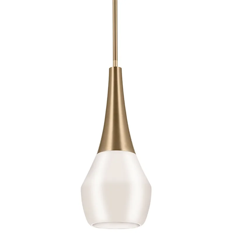 Schlanke Pendelleuchte, Champager-Finish mit Opalglas Kracherpreis