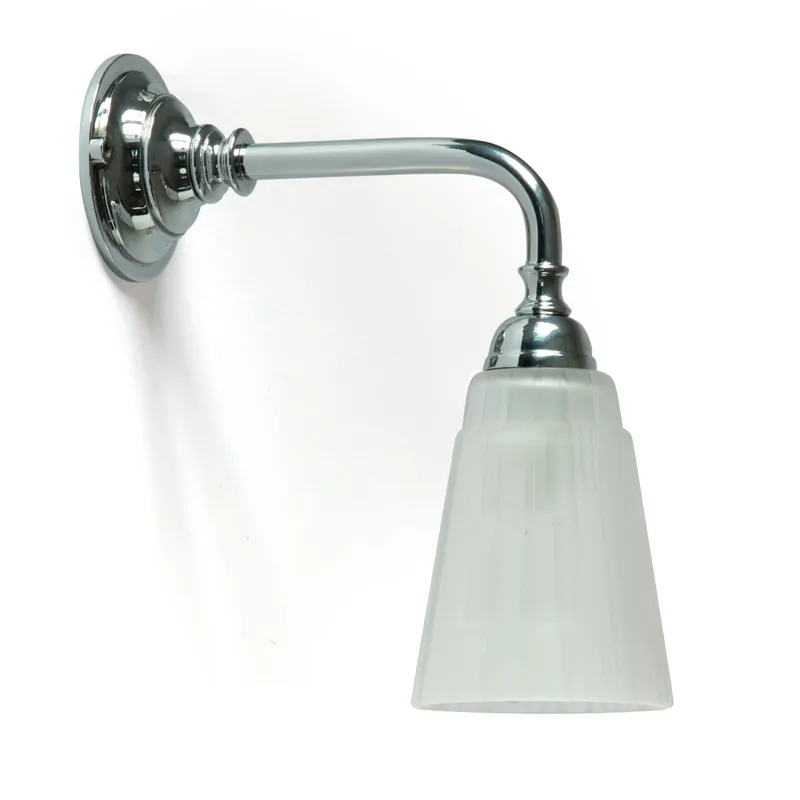 Nostalgische Bad-Wandleuchte in Chrom mit mattem Glas Garantierte Lieferung