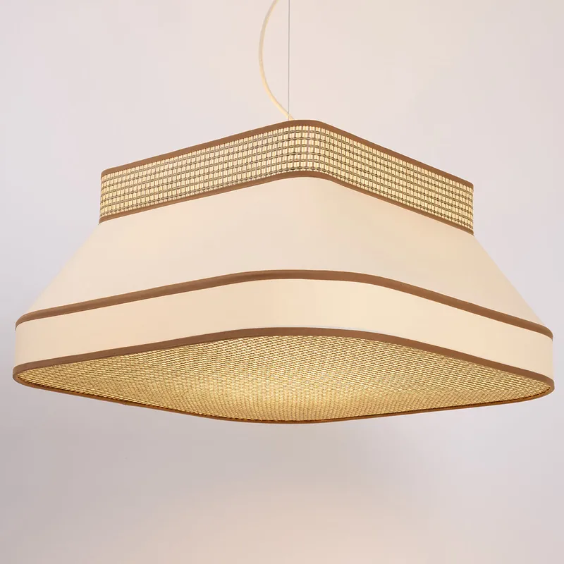 Jetzt Kaufen Große Textilschirm-Hängeleuchte SQUARE im Mid-Century Design