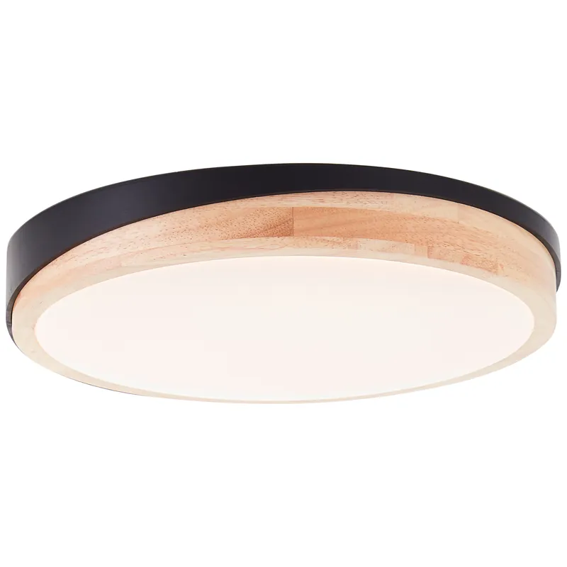 Baarlo LED Deckenleuchte 35cm matt schwarz/holz Neuheit